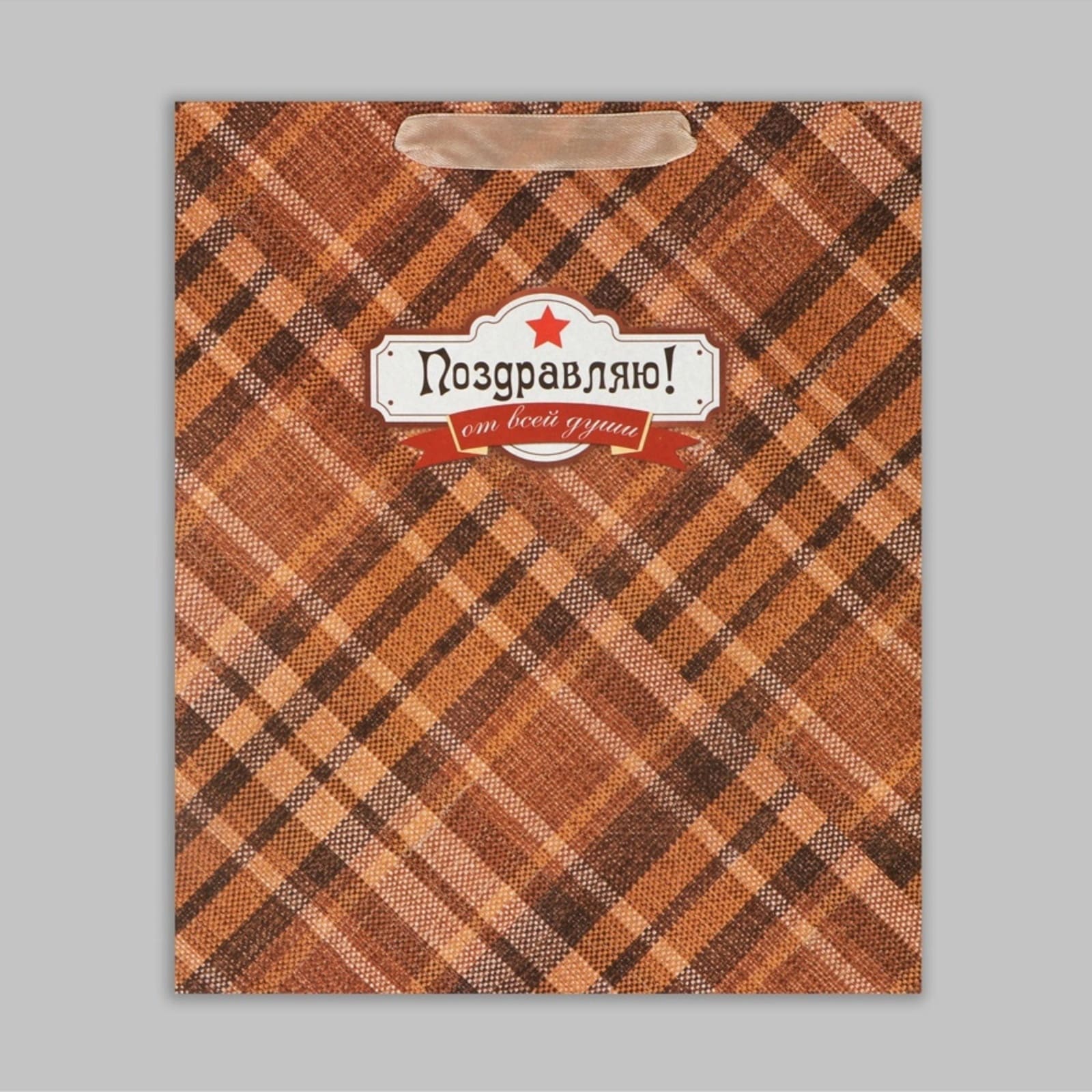 Пакет подарочный "поздравляю от всей души!" (23х27х11,5см)