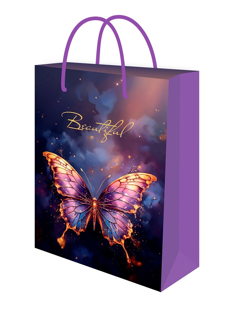 Пакет подарочный "бабочка" (22х31х10см)