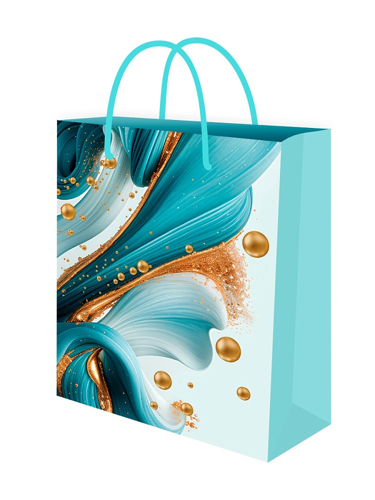 Пакет подарочный "акрил и золото" (11,5х14,5х6см)