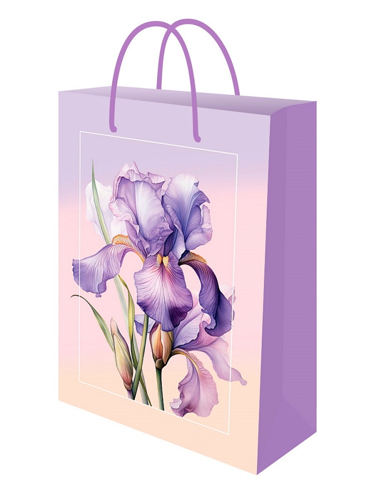 Пакет подарочный "нежный ирис" (14х20х6,5см)