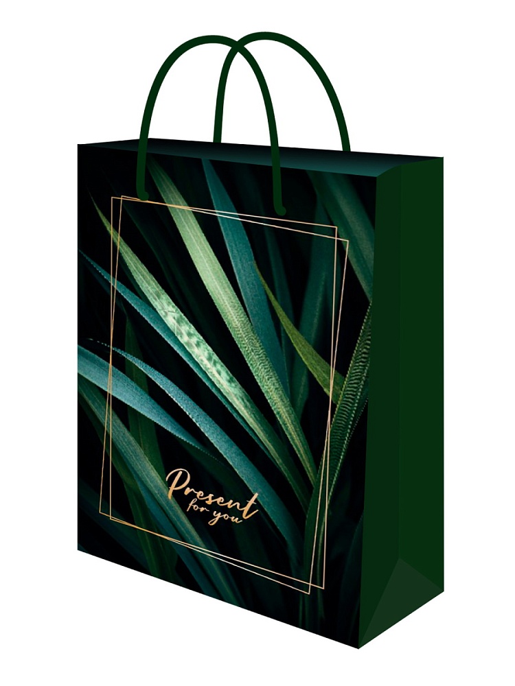 Пакет подарочный "тропическая пальма" (32х45х8см)