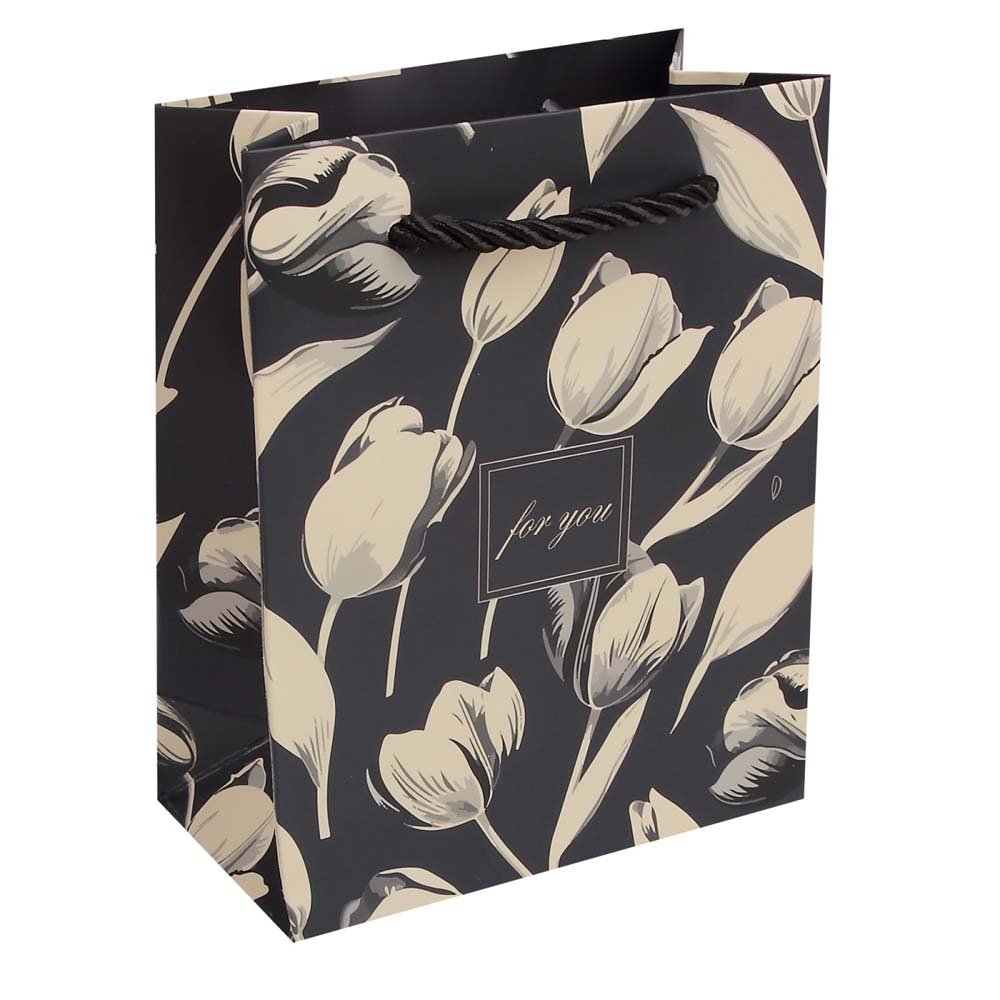 Пакет подарочный "тюльпаны" (11х14х6см)