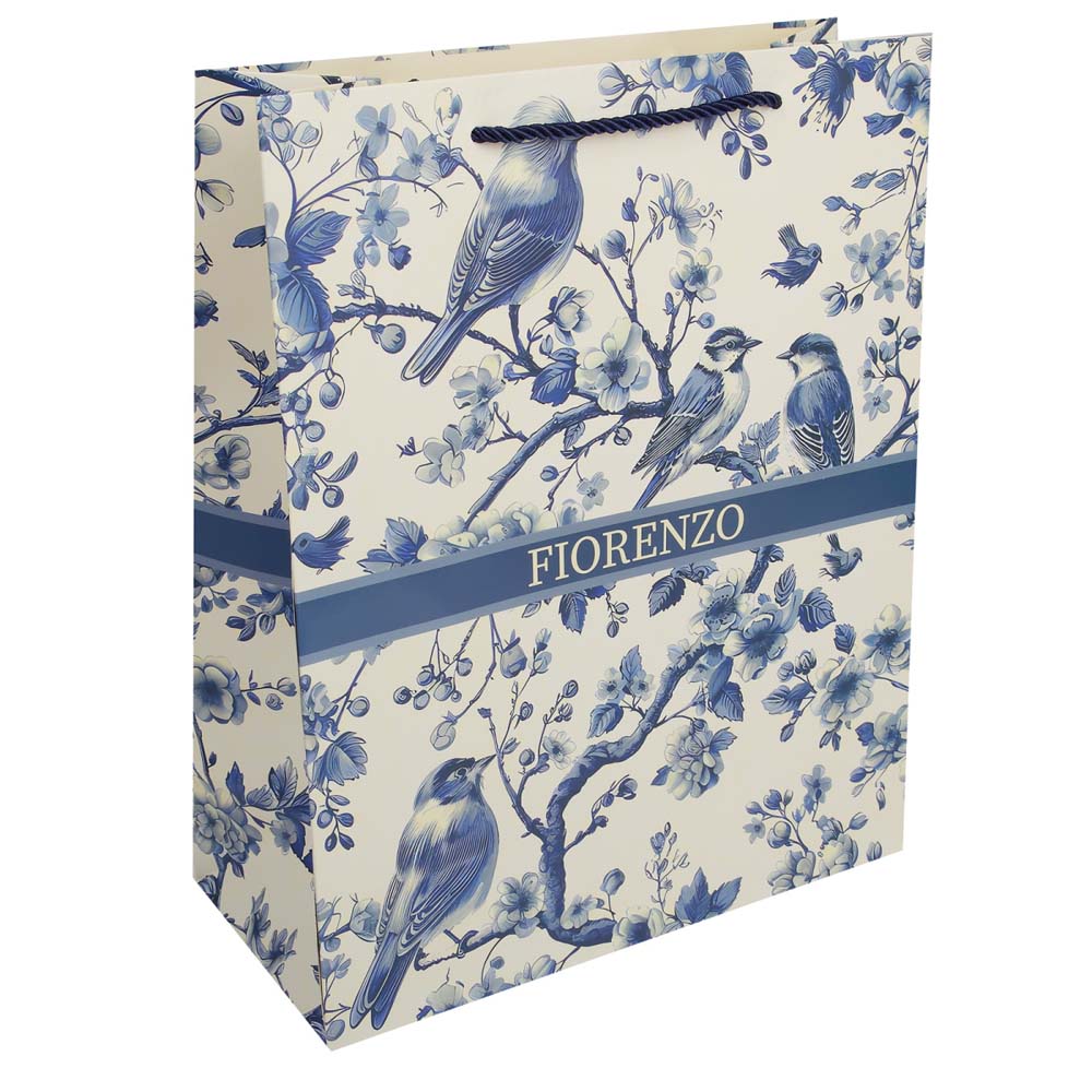 Пакет подарочный "blue birds" (26х32х12см)