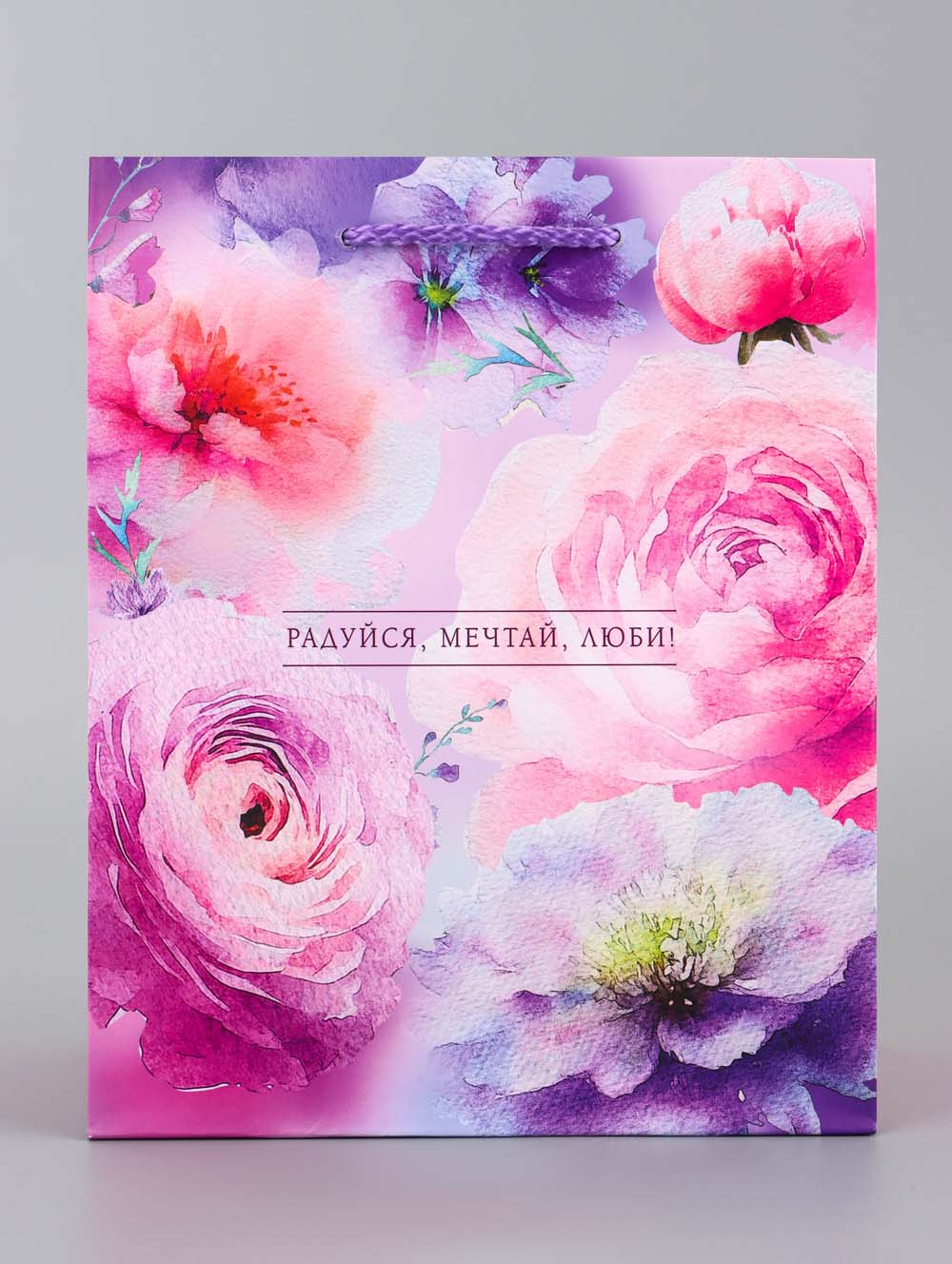 Пакет подарочный "цветочное ассорти" (18х22,3х10см)