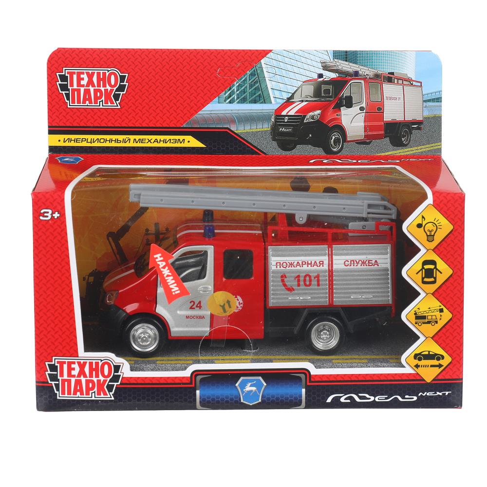 Игра машина инерц. металл. "газель next пожарная" 14,5см свет, звук (технопарк)
