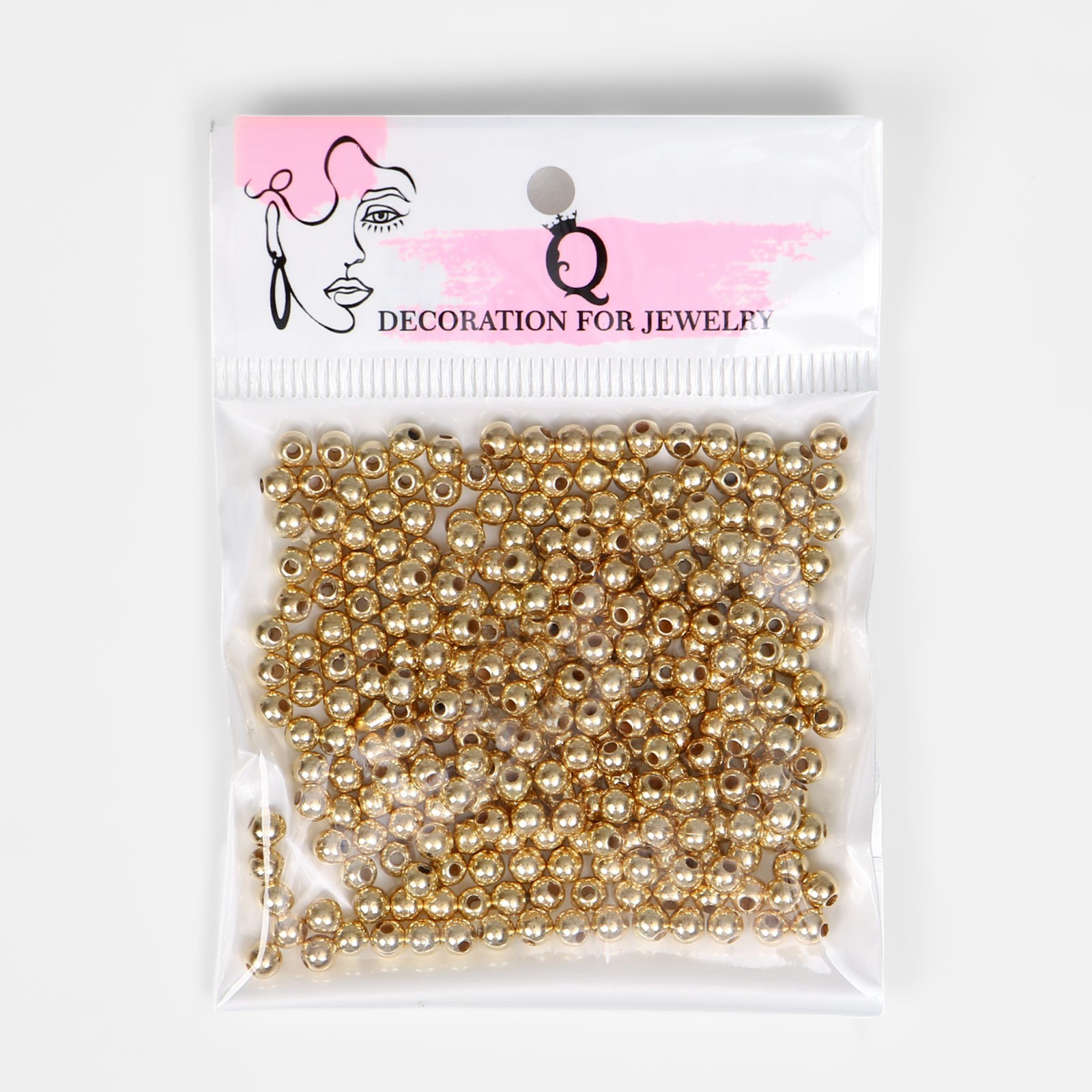 Бусины 0,4см "гематит" золото 10гр пластик