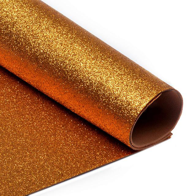 Фоамиран глиттерный 2мм 20х30см медный