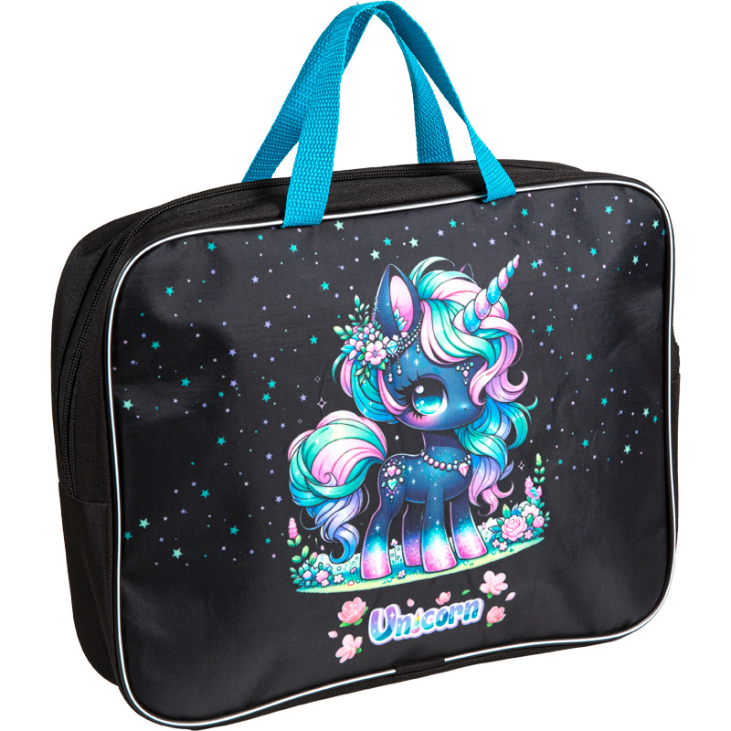 Папка текстиль с ручками а4+ attomex "unicorn" на молнии