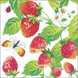 Салфетки бум. 240х240мм 40 шт. 1-сл. "земляника"