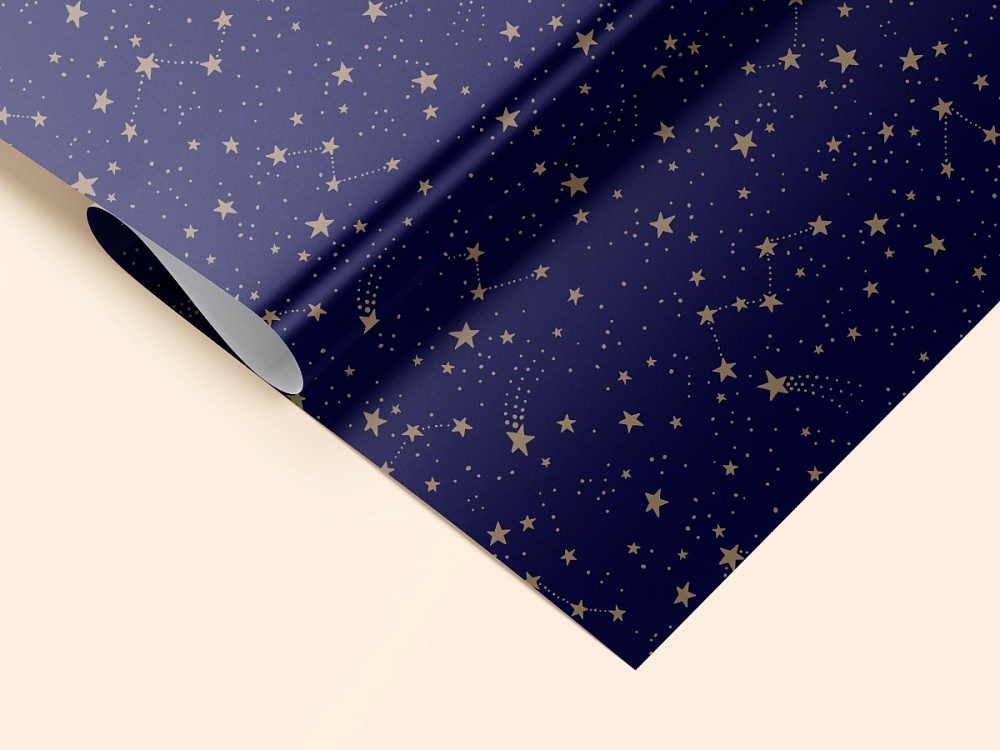 Бумага упаковочная 70х100см "созвездия"