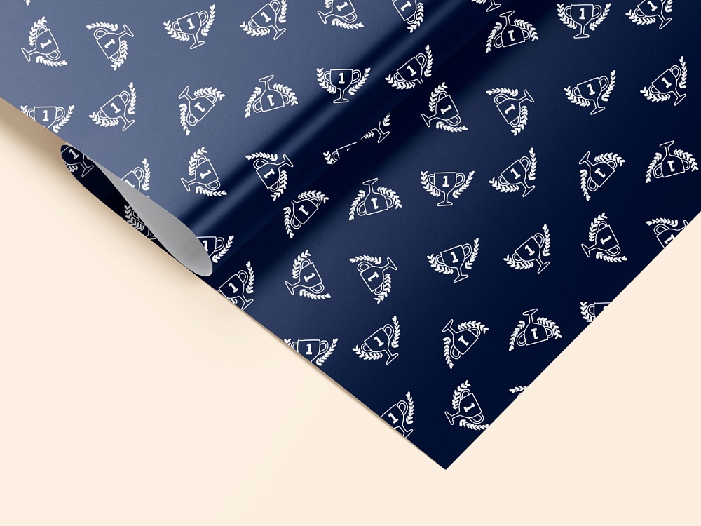 Бумага упаковочная 70х100см "кубки"