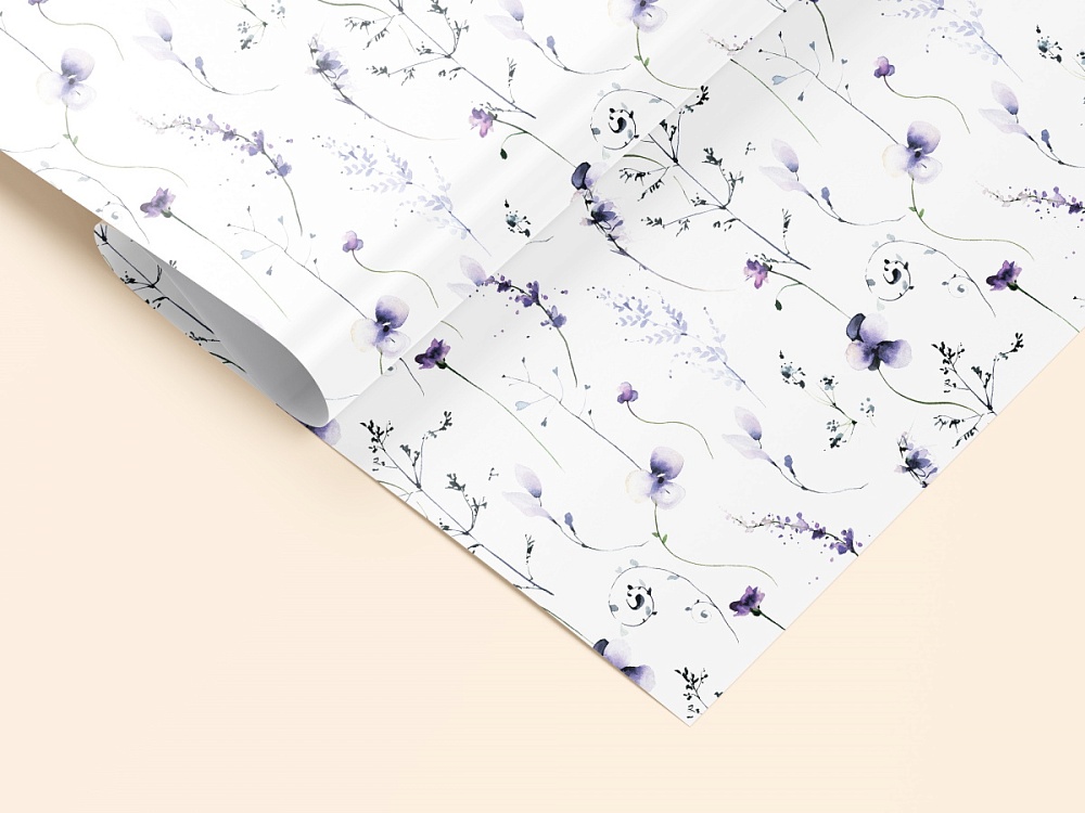 Бумага упаковочная 70х100см "цветочное настроение"