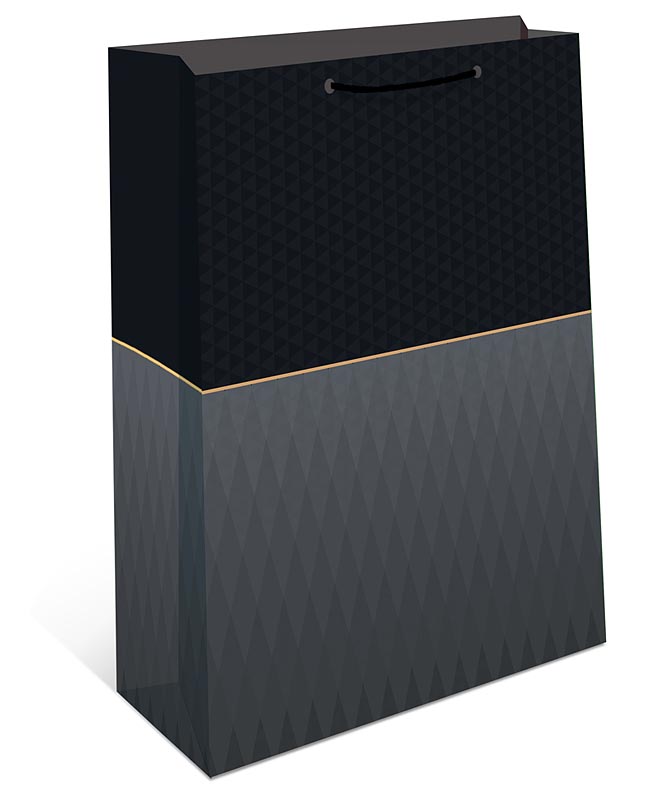 Пакет подарочный чёрный (18х22х10см)
