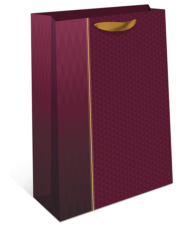 Пакет подарочный бордовый (33х42,5х10см)