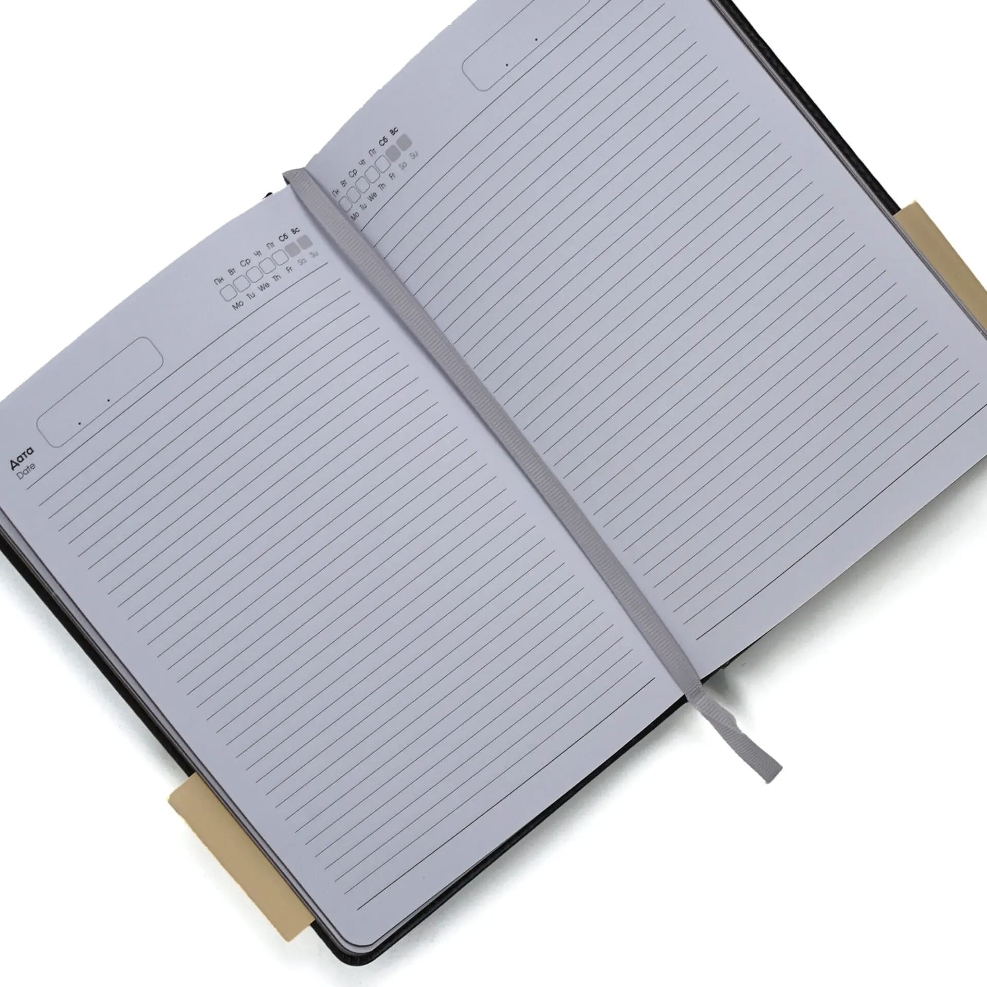 Ежедневник недатир. а5 listoff "silver classic" синий с серебряным срезом,кож.зам.