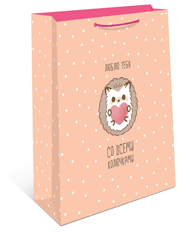 пакет подарочный "люблю тебя со всеми колючками" (26х32х12см) Пакет подарочный "люблю тебя со всеми колючками" (26х32х12см)