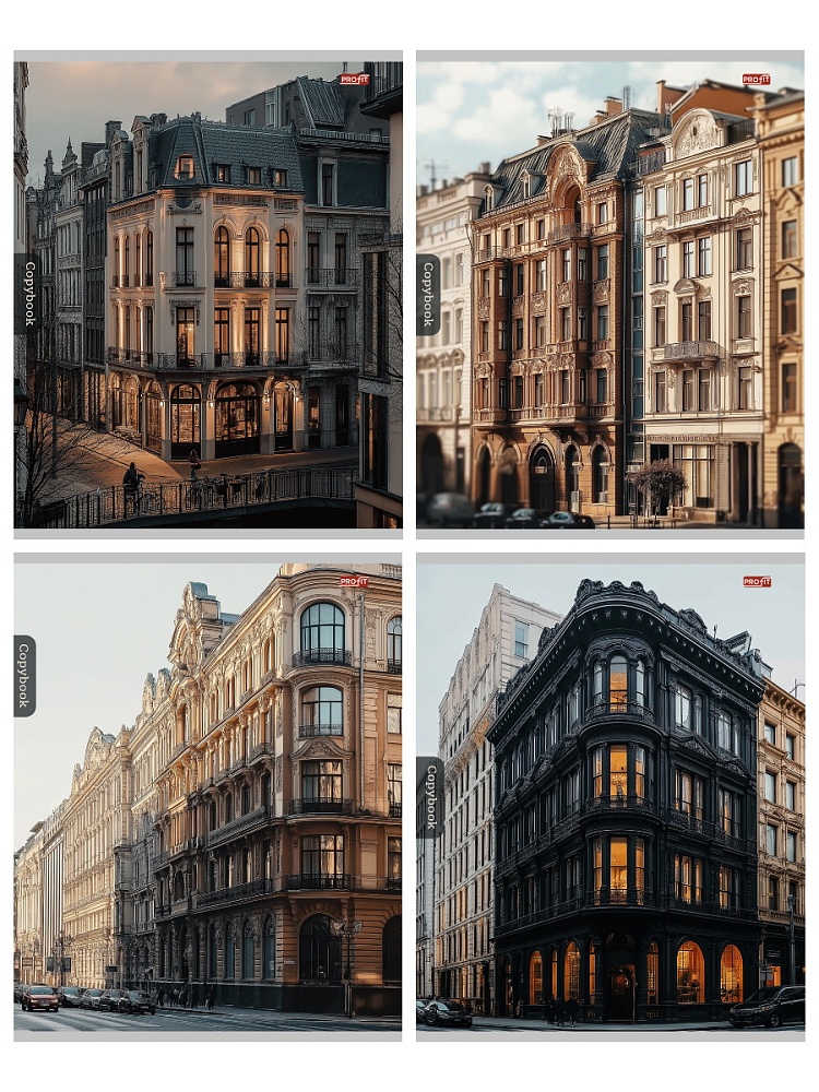 Тетрадь 96л. кл. "городская архитектура-2" (проф-пресс) б/б,асс-т