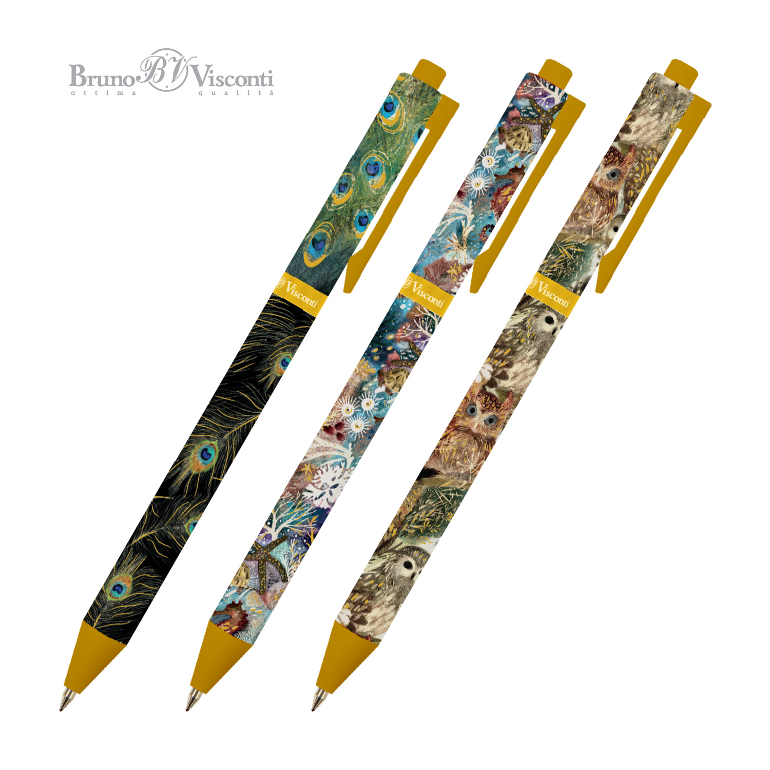 Ручка шар. авт. bruno visconti "fauna" 0,38мм синяя асс-т