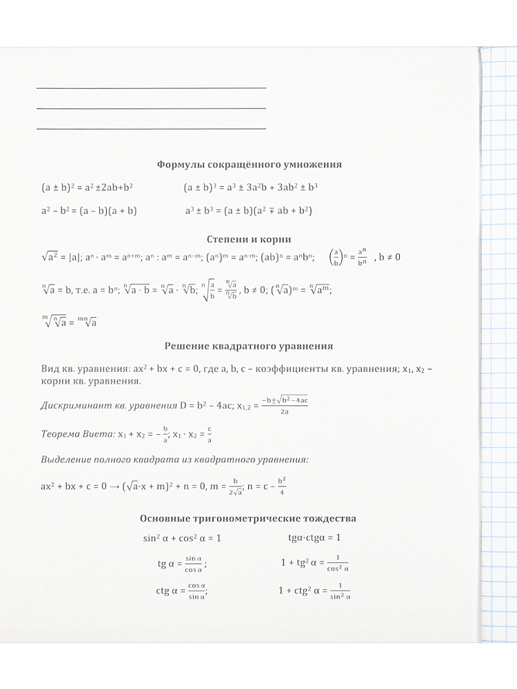 Тетрадь 48л. "mini friends" алгебра (проф-пресс) лён