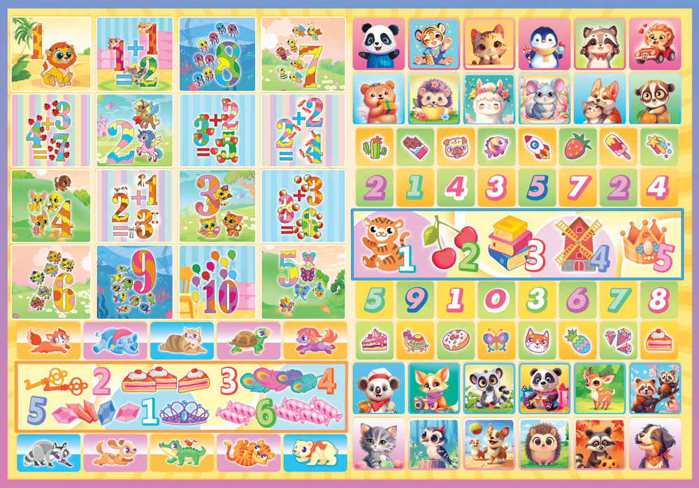 Раскраска "весёлый счёт" с наклейками а4