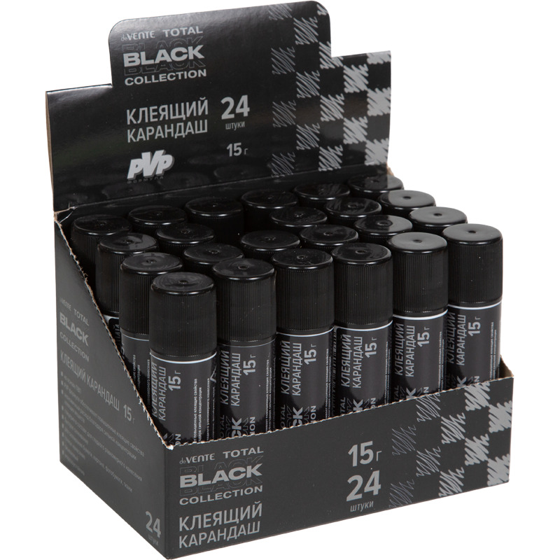 Клей-карандаш devente "total black" 15г быстросохнущий pvp