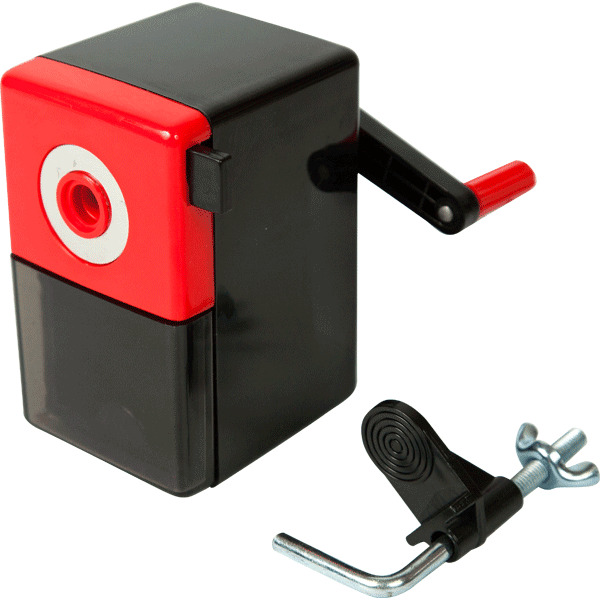 Точилка механическая devente с контейнером красная