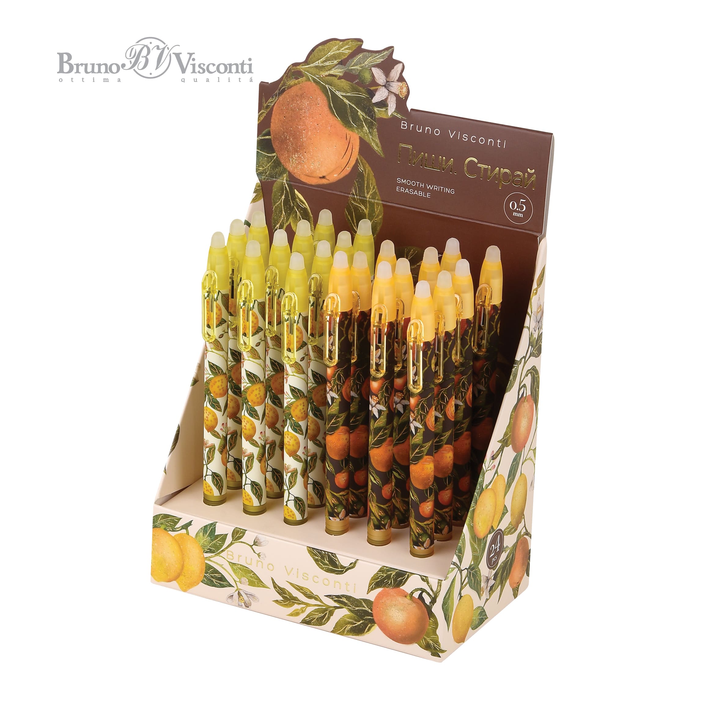 Ручка гел. пиши-стирай bruno visconti "delete slim click. flora. paradise" 0,5мм синяя асс-т