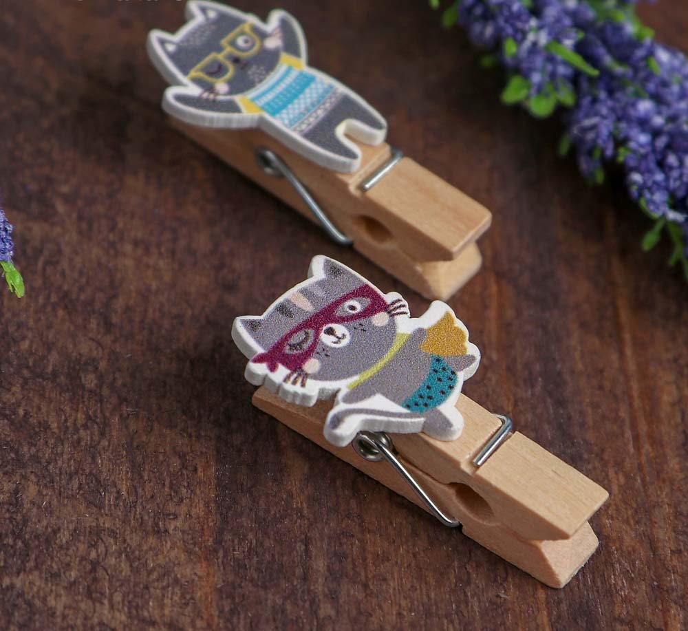 Набор декор. прищепок "котята" 10шт