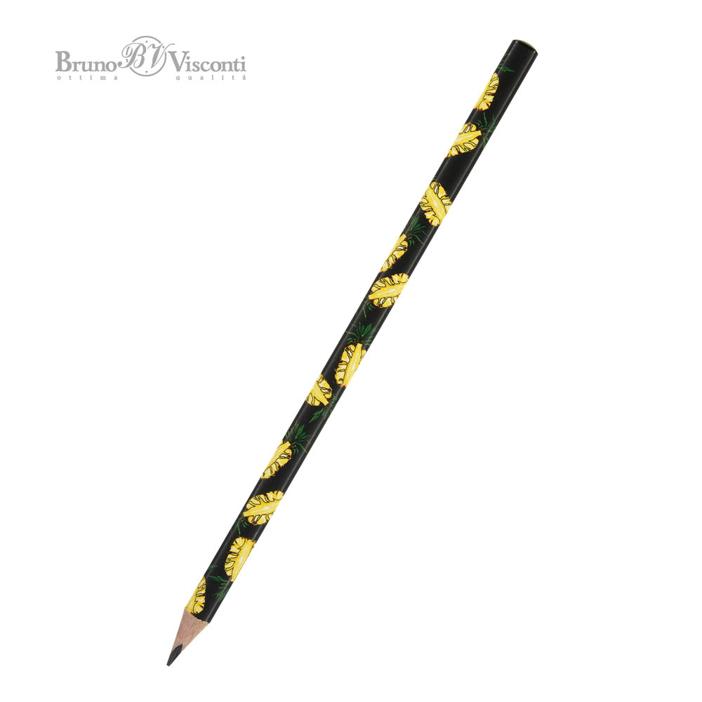 Карандаш чернограф. "bruno visconti" fresh & fruity. ананас hb трехгранный
