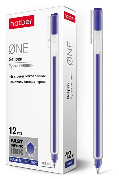 ручка гел. "hatber one" синяя 0,5мм Ручка гел. "hatber one" синяя 0,5мм