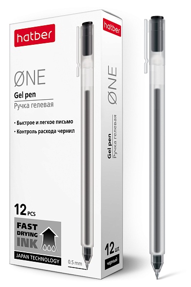 ручка гел. "hatber one" черная 0,5мм Ручка гел. "hatber one" черная 0,5мм