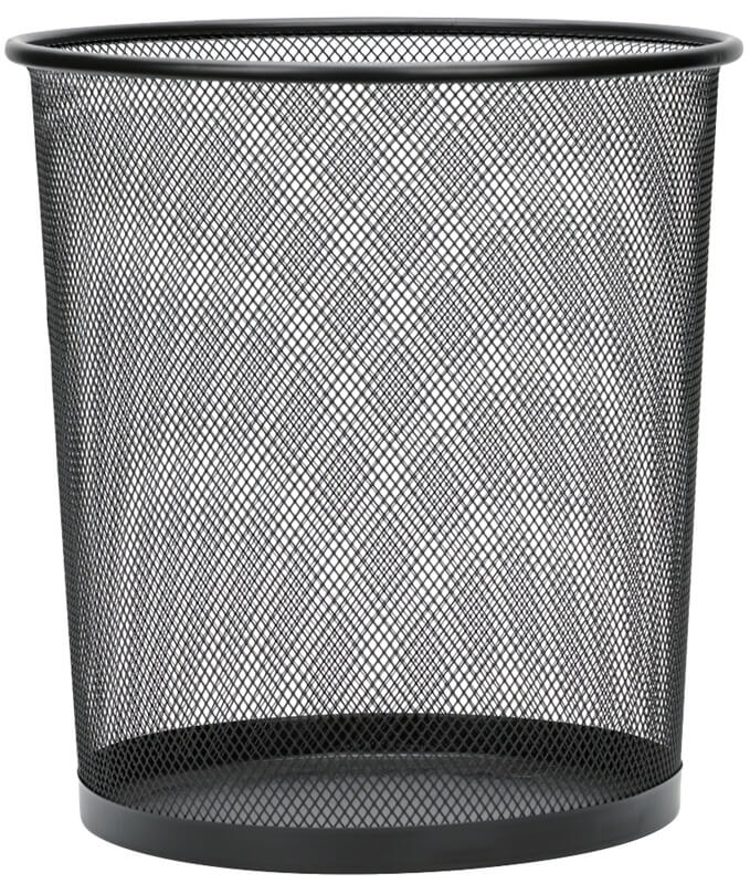 Корзина д/бумаг круглая сетчатая металл. чёрная 16л