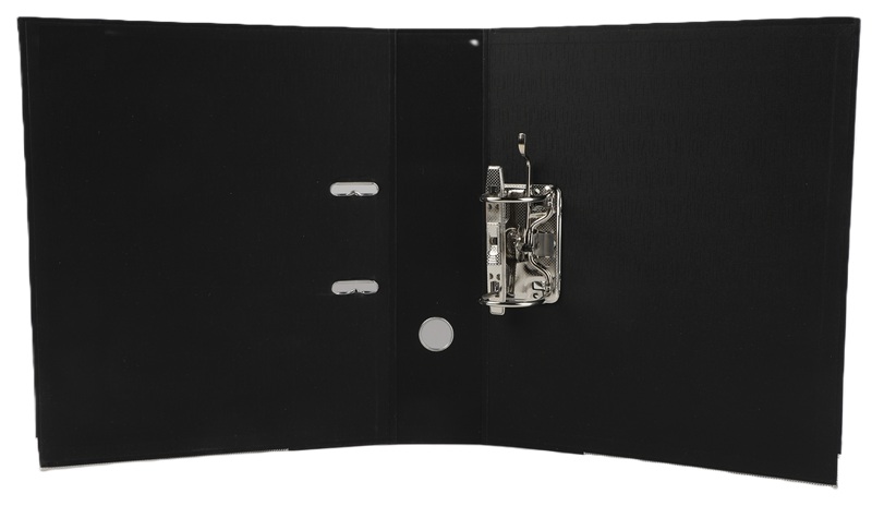 Папка-регистратор 7,5см пвх чёрная,металл.уголок,карман