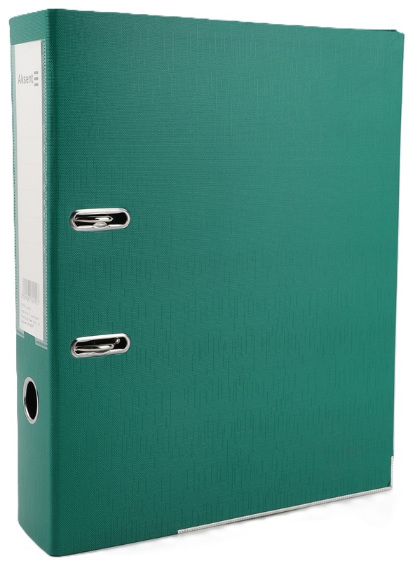 Папка-регистратор 7,5см пвх зелёная,металл.уголок,карман