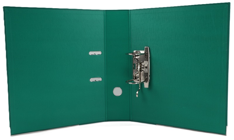 Папка-регистратор 7,5см пвх зелёная,металл.уголок,карман