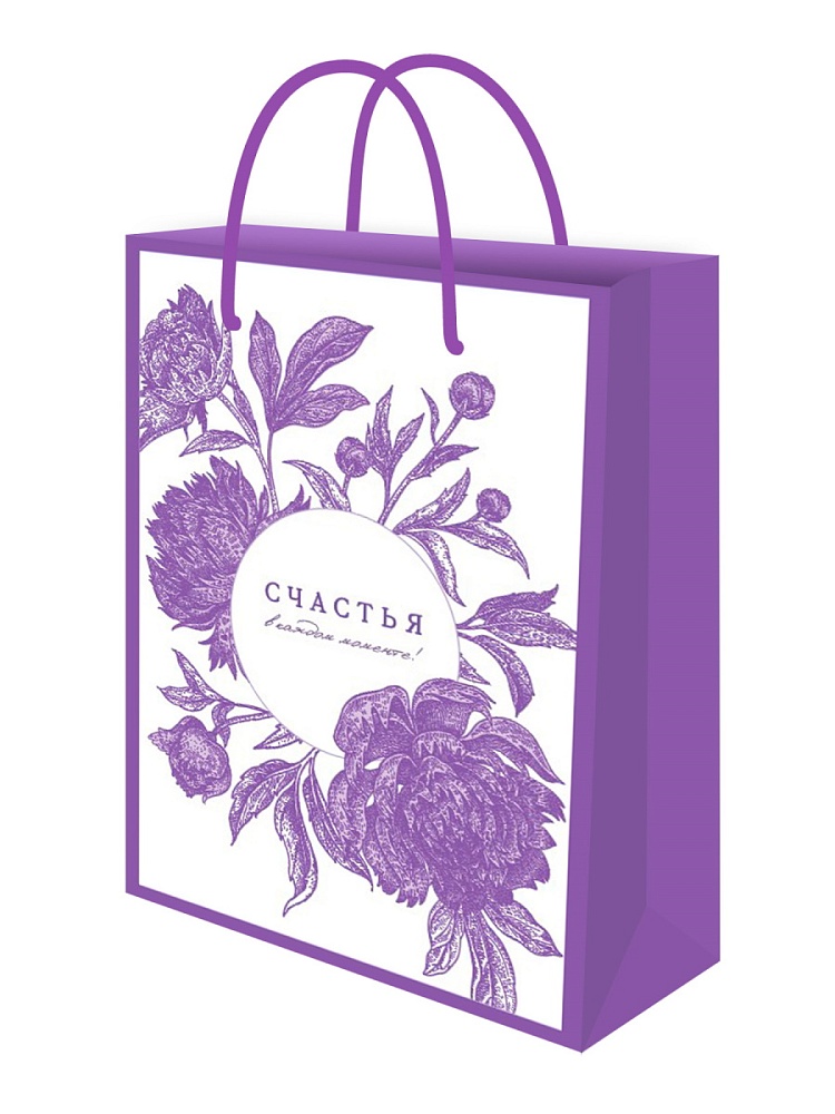 Пакет подарочный "счастья в каждом моменте" (22х31х10см)