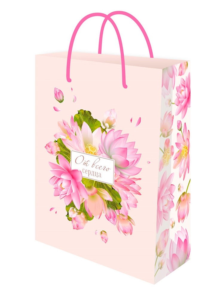 Пакет подарочный "лотосы" (22х31х10см)