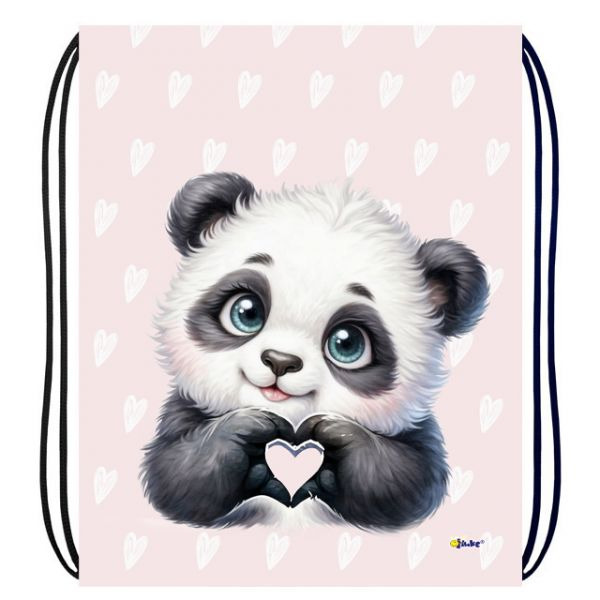 Сумка для обуви оникс "панда с сердечком" 33х42см