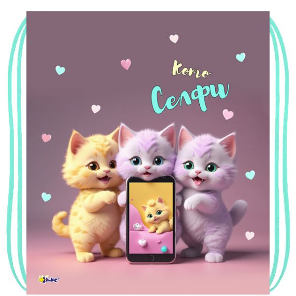 Сумка для обуви оникс "котоселфи" 41х49см