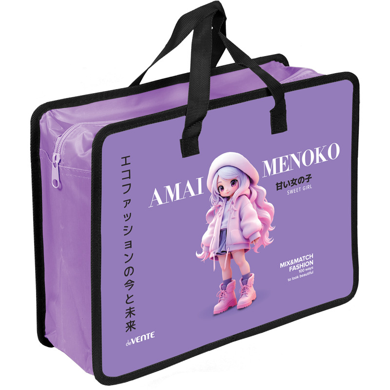 Папка-портфель пласт. а4+ devente "amai menoko" 33,5х26х10см на молнии с ручками