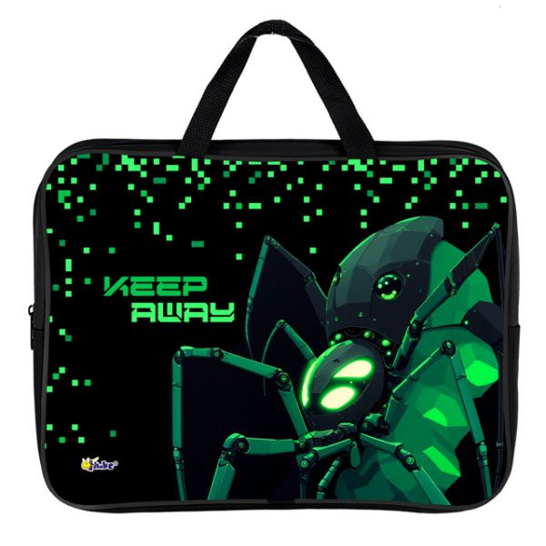 Папка текстиль с ручками а4+ оникс "робот паук" 35х26,5х8см на молнии