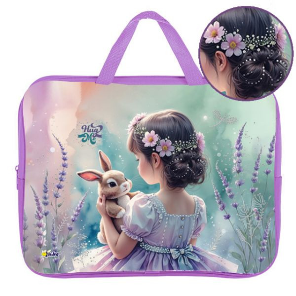 Папка текстиль с ручками а4+ оникс "мой зайчонок" 35х26,5х8см на молнии