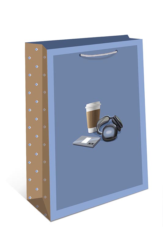 Пакет подарочный "кофе" (18х22х10см)