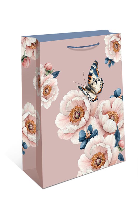 Пакет подарочный "цветы" (26х32х12см)