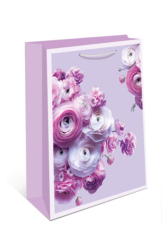 Пакет подарочный "цветы" (26х32х12см)