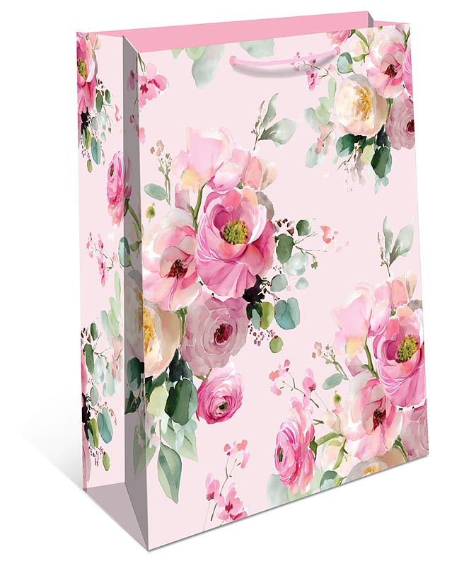 Пакет подарочный "цветы" (26х32х12см)
