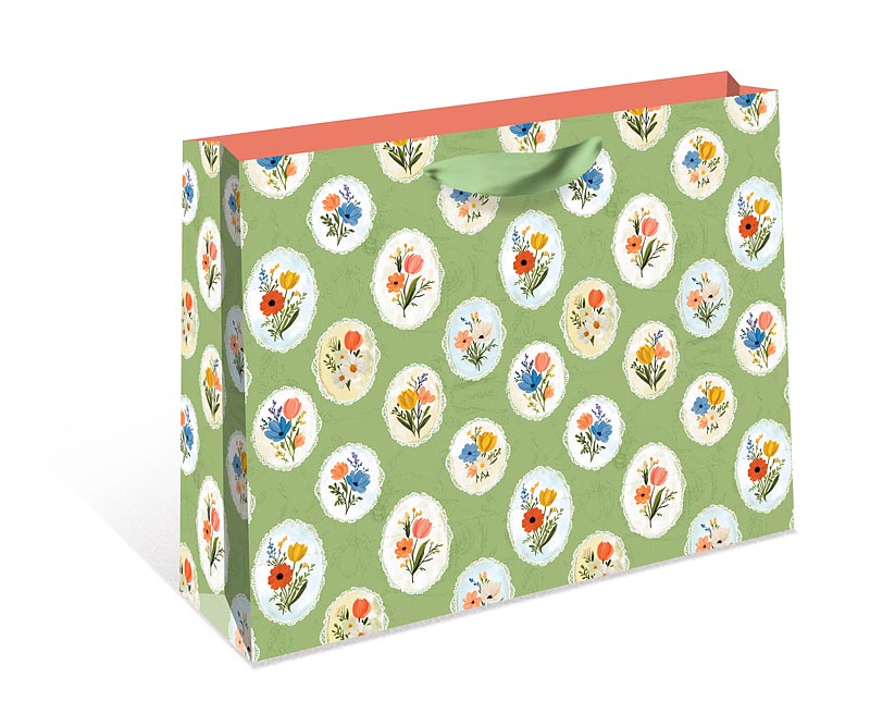 Пакет подарочный "цветы" (50х40х15см)
