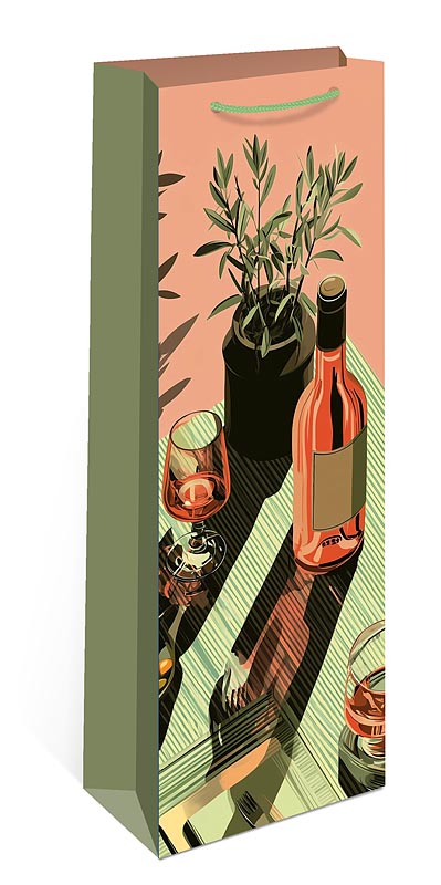 Пакет подарочный под бутылку "бутылка" (12х36х8,5см)