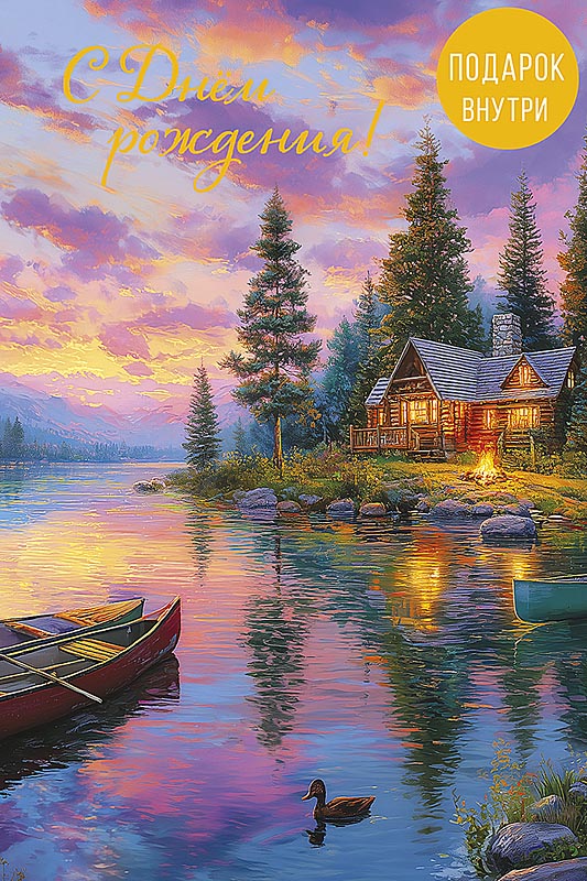 Открытка а5 "с днём рождения!" пусть среди всех дел... + конверт фольга текст