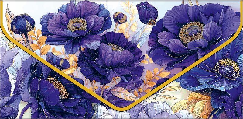 Конверт для денег "цветы" конгрев лак фольга